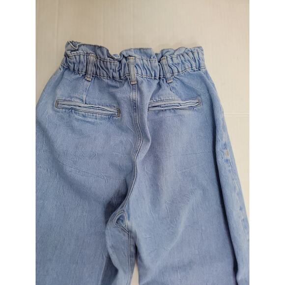 ZARA Barrel Jeans Womens SZ 4 High Rise Scrunch Waist Patch Pocket - Picture 9 of 9